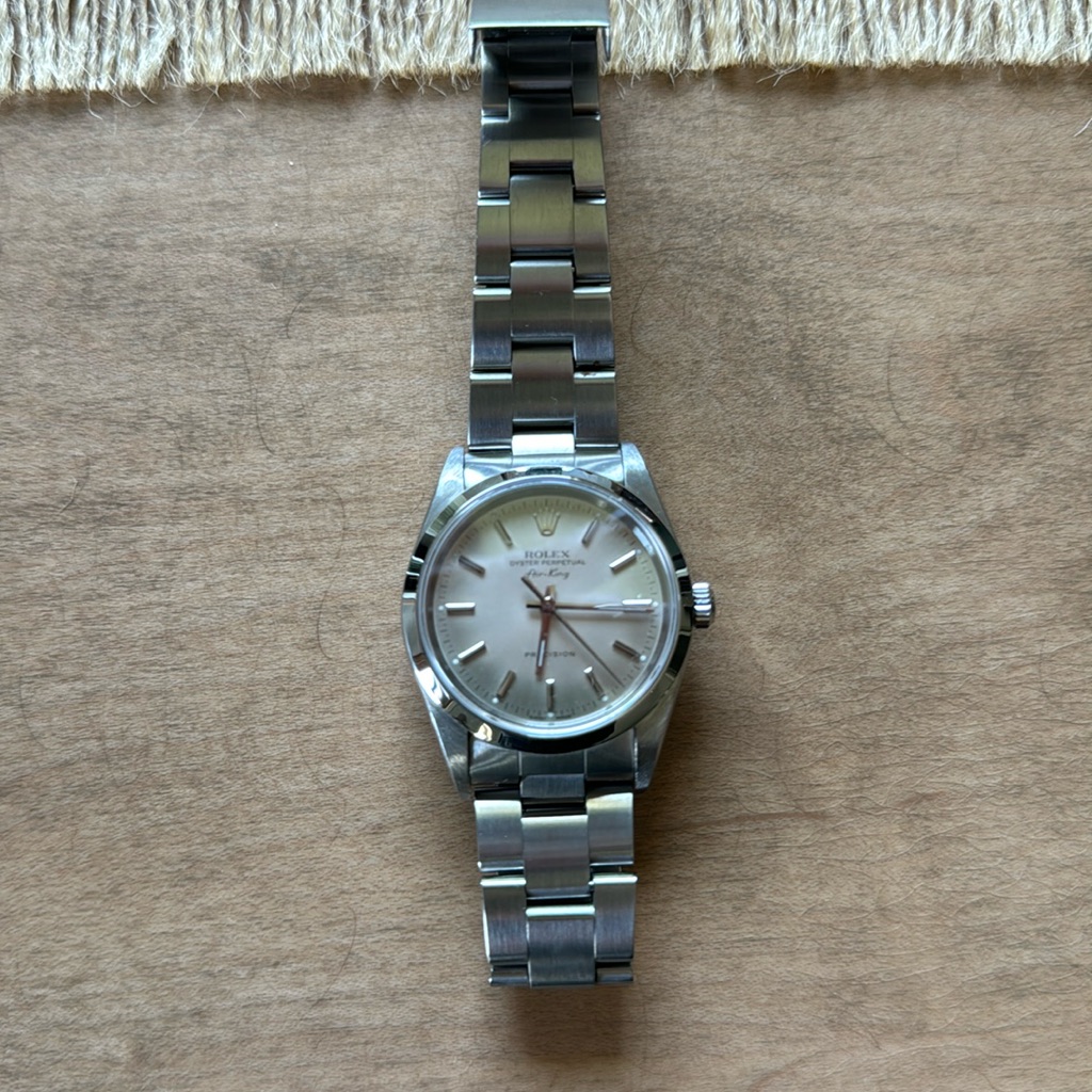 mens air king silver rolex 34 mm unisex